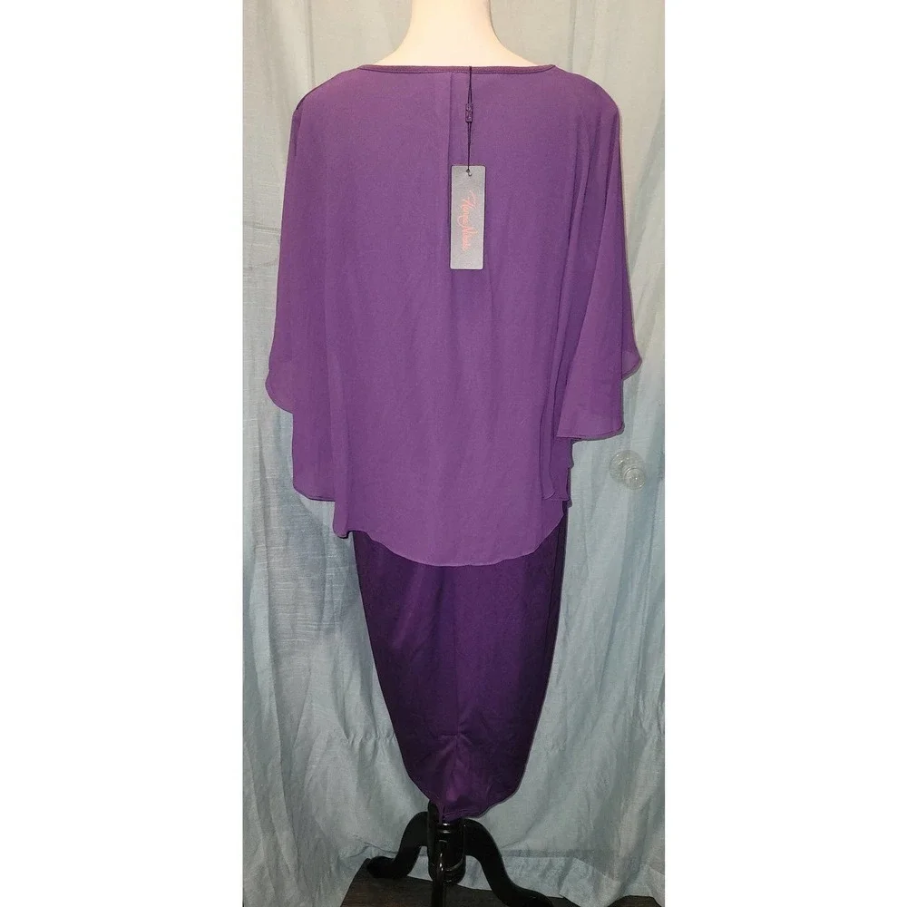 NWT Elegant Purple dress With Jewel 2xl - Picture 4 of 6